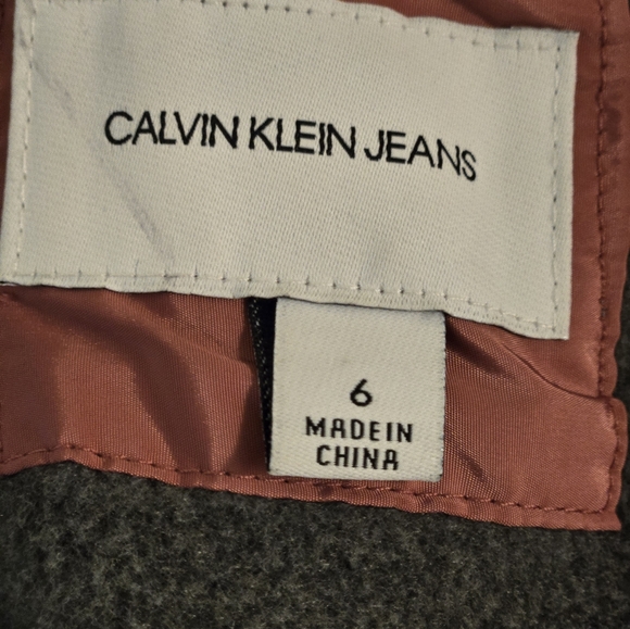 Calvin Klein Girl's Size 6 Dusty pink zipper front hooded puffer jacket - Picture 3 of 8